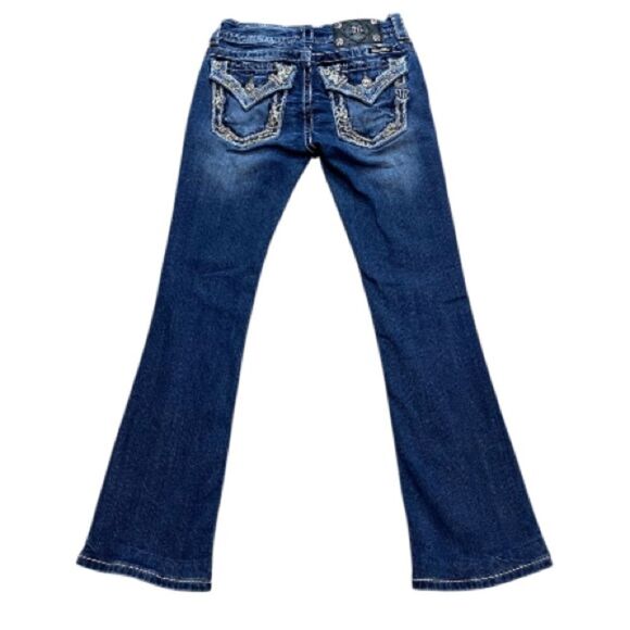 Miss Me Signature Rise Bootcut Jeans Size 25x28 Dark Wash Stretch EUC - Picture 3 of 11